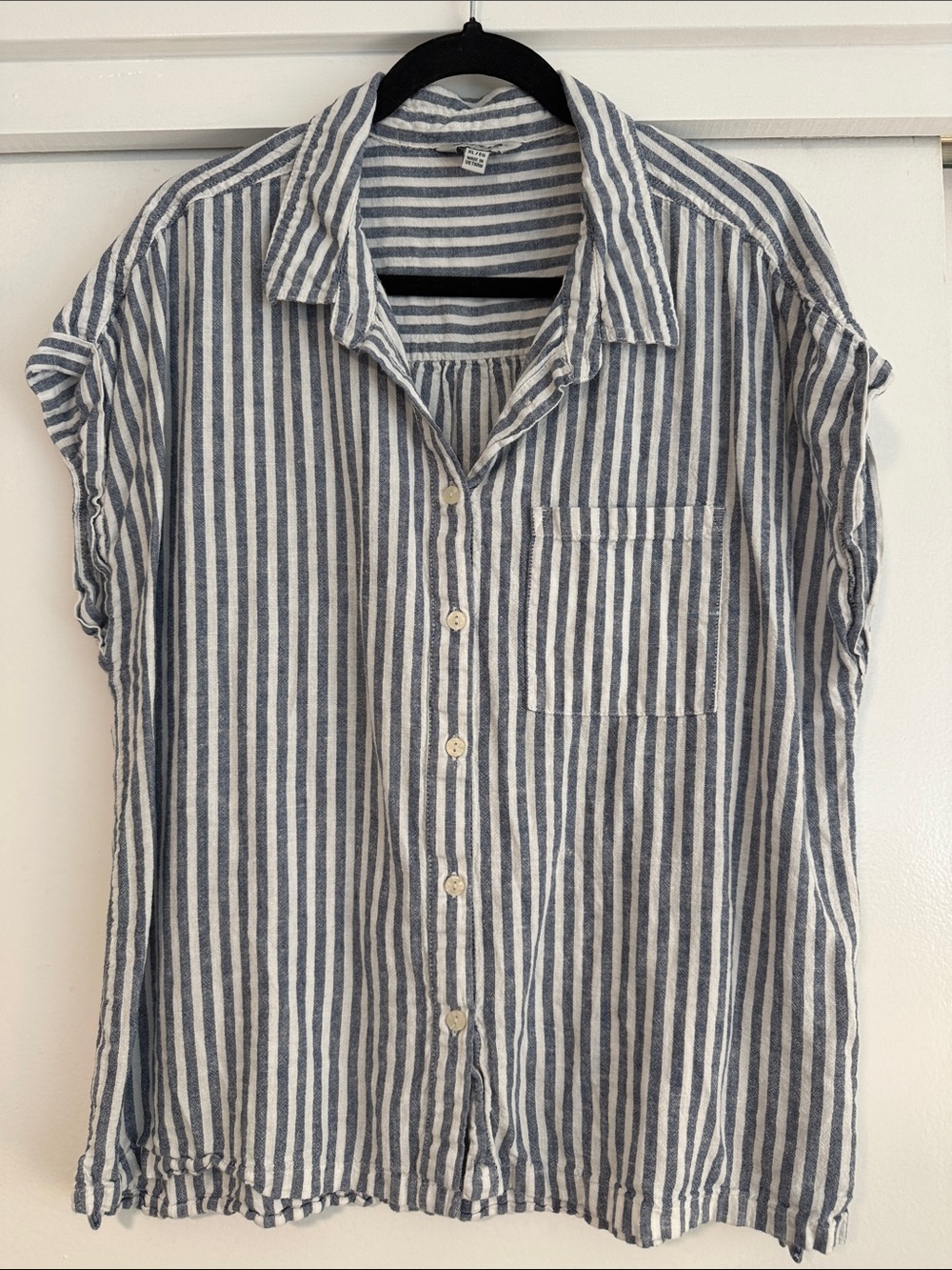 Orvis Blue & White Striped Women’s Button-Up Shirt Size XL